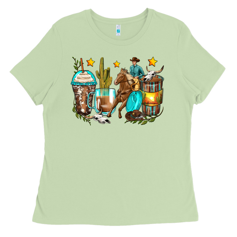 Cowboy Coffee Cups Ladies Tee by Zillion Design Studio | Teevron