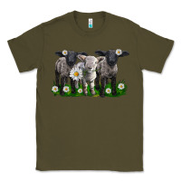 Army Green baby sheeps with daisies Classic Tee - LillyAllenDesigns
