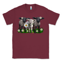 Burgundy baby sheeps with daisies Classic Tee - LillyAllenDesigns