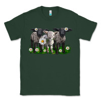 Sports Green baby sheeps with daisies Classic Tee - LillyAllenDesigns