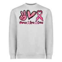 Heather Grey Peace love cure Heavyweight Sweatshirt - NancyCooperArtShop