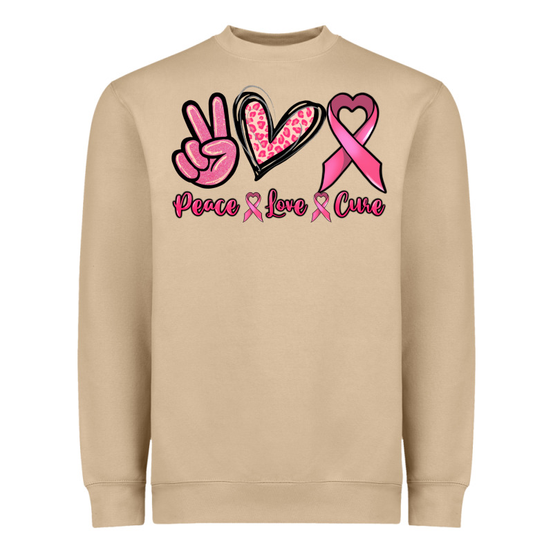 Peace Love Cure Heavyweight Sweatshirt by NancyCooperArtShop | Teevron