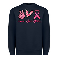 Navy Peace love cure Heavyweight Sweatshirt - NancyCooperArtShop