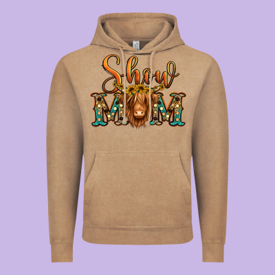 Show Mom Long Haired Cow Vintage Hoodie Designed By Jasminsmagicworld