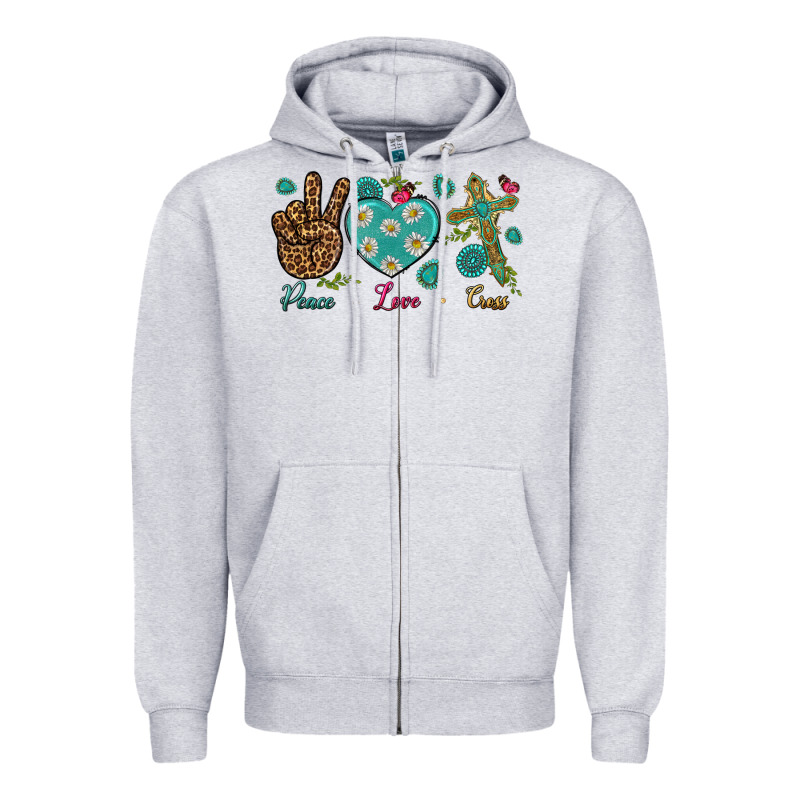 Peace Love Cross Zipper Hoodie by BundleAndBundleShop | Teevron