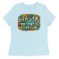 Baby Blue western mama tried with sunflowers and gemstone Ladies Tee - texasbilliewilder