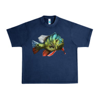 Navy Peacock Bass Illustrations Urban Heavy Tee - LillyAllenDesigns