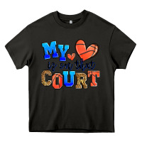 Asphalt my heart is on that court basketball Heavy Core Tee - Zillion Design Studio