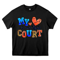Black my heart is on that court basketball Heavy Core Tee - Zillion Design Studio