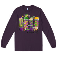 Plum mardi gras teacher life Long Sleeve Tee - MaliasSmallBusiness