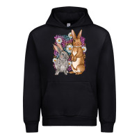 Black Bunnys Easter with leopard background Urban Hoodie - OliviaCreatesArt