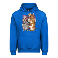 Cobalt Bunnys Easter with leopard background Urban Hoodie - OliviaCreatesArt