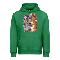 Emerald Bunnys Easter with leopard background Urban Hoodie - OliviaCreatesArt