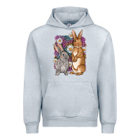 Heather Grey Bunnys Easter with leopard background Urban Hoodie - OliviaCreatesArt