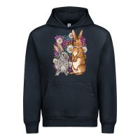 Navy Bunnys Easter with leopard background Urban Hoodie - OliviaCreatesArt