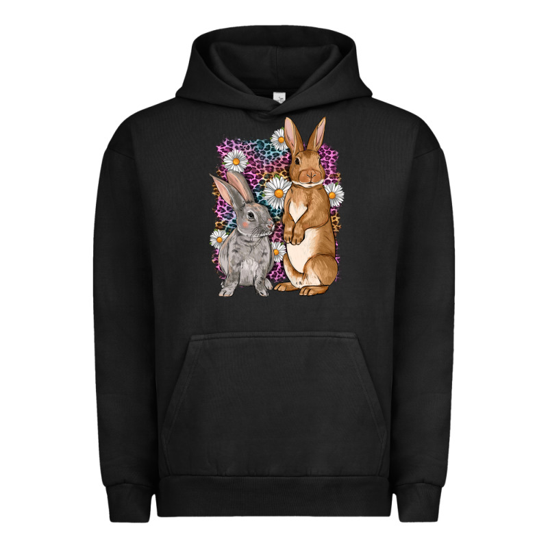 Bunnys Easter With Leopard Background Urban Hoodie by OliviaCreatesArt | Teevron