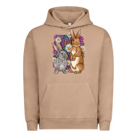 Pigment Burro Bunnys Easter with leopard background Urban Hoodie - OliviaCreatesArt