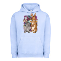 Pigment Grape Ice Bunnys Easter with leopard background Urban Hoodie - OliviaCreatesArt