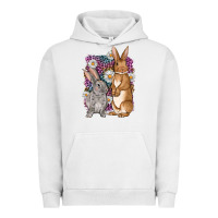 Pigment Lunar Rock Bunnys Easter with leopard background Urban Hoodie - OliviaCreatesArt