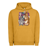 Pigment Peanut Butter Bunnys Easter with leopard background Urban Hoodie - OliviaCreatesArt