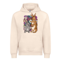 Sandshell Bunnys Easter with leopard background Urban Hoodie - OliviaCreatesArt