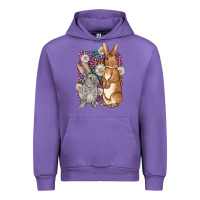 Tulip Bunnys Easter with leopard background Urban Hoodie - OliviaCreatesArt
