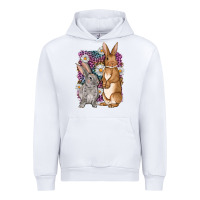 White Bunnys Easter with leopard background Urban Hoodie - OliviaCreatesArt