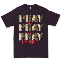 Plum pray on it pray over it pray through it Premium Tee - AdoDesignShop