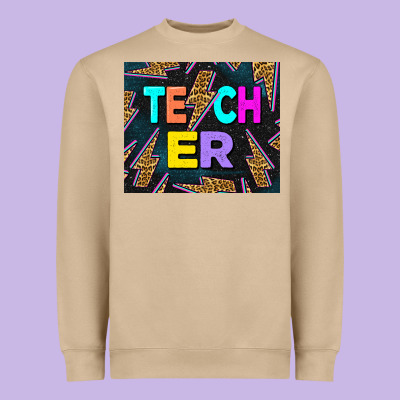 Western Teacher Flash Heavyweight Sweatshirt Designed By Lillyallendesigns