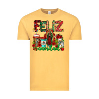 Vintage Mustard feliz navidad lady of Guadalupe christmas coffee Vintage Tee - Jasminsmagicworld