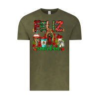 Vintage Olive feliz navidad lady of Guadalupe christmas coffee Vintage Tee - Jasminsmagicworld