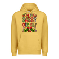 Antique Gold I'm the sassy on the elf Premium Hoodie - NancyCooperArtShop