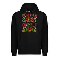 Black I'm the sassy on the elf Premium Hoodie - NancyCooperArtShop