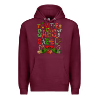 Burgundy I'm the sassy on the elf Premium Hoodie - NancyCooperArtShop