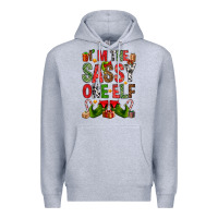 Heather Grey I'm the sassy on the elf Premium Hoodie - NancyCooperArtShop