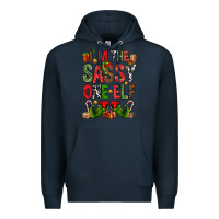 Navy I'm the sassy on the elf Premium Hoodie - NancyCooperArtShop