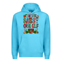 Ocean Blue I'm the sassy on the elf Premium Hoodie - NancyCooperArtShop