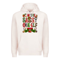 Pale Pink I'm the sassy on the elf Premium Hoodie - NancyCooperArtShop
