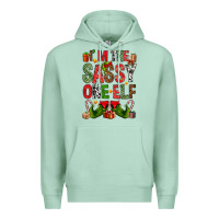 Seafoam I'm the sassy on the elf Premium Hoodie - NancyCooperArtShop