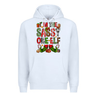 White I'm the sassy on the elf Premium Hoodie - NancyCooperArtShop