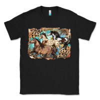 Black 3 western horses running free Classic Tee - LillyAllenDesigns