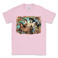 Bubblegum Pink 3 western horses running free Classic Tee - LillyAllenDesigns