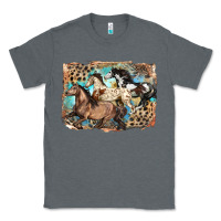 Charcoal Heather 3 western horses running free Classic Tee - LillyAllenDesigns