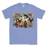 Colony Blue 3 western horses running free Classic Tee - LillyAllenDesigns