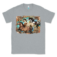 Heather Grey 3 western horses running free Classic Tee - LillyAllenDesigns