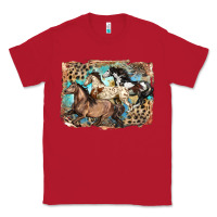 Red 3 western horses running free Classic Tee - LillyAllenDesigns