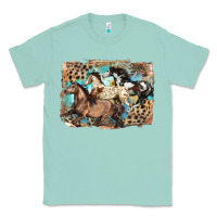 Seafoam 3 western horses running free Classic Tee - LillyAllenDesigns