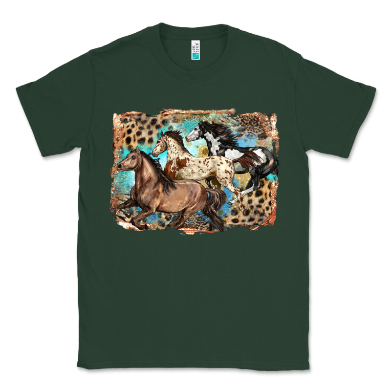 3 Western Horses Running Free Classic Tee by LillyAllenDesigns | Teevron