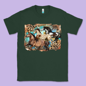 3 Western Horses Running Free Classic Tee Designed By Lillyallendesigns