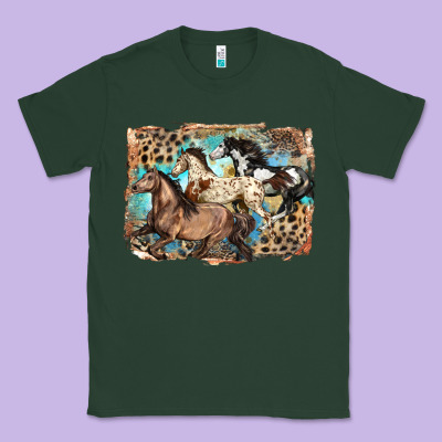 3 Western Horses Running Free Classic Tee Designed By Lillyallendesigns